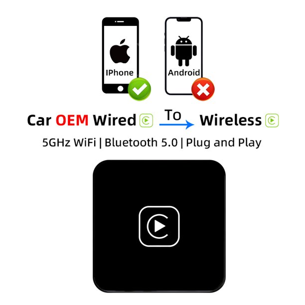 Mini Box Dongle 2025 con conexión inalámbrica a Carplay Android Auto para Audi, Toyota, Mazda, Nissan, Chevrolet, Suzuki, Subaru, Kia, Ford, Opel, Skoda