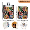 thumbnail image 5 of Yayeee 2 Pack Qtip Holder Bathroom Cotton Swab Canister with Lid Clear Dispenser Set, Dark Floral, 5 of 6