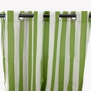 Jordan Manufacturing 54" x 84" Sage Green Stripe Grommet Semi-sheer Outdoor Curtain Panel