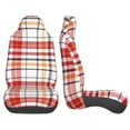 thumbnail image 2 of ZNDUO Scottish Red Check Pattern Car Seat Cover, Breathable Polyester Universal 2 Pcs Car Seat, 2 of 8