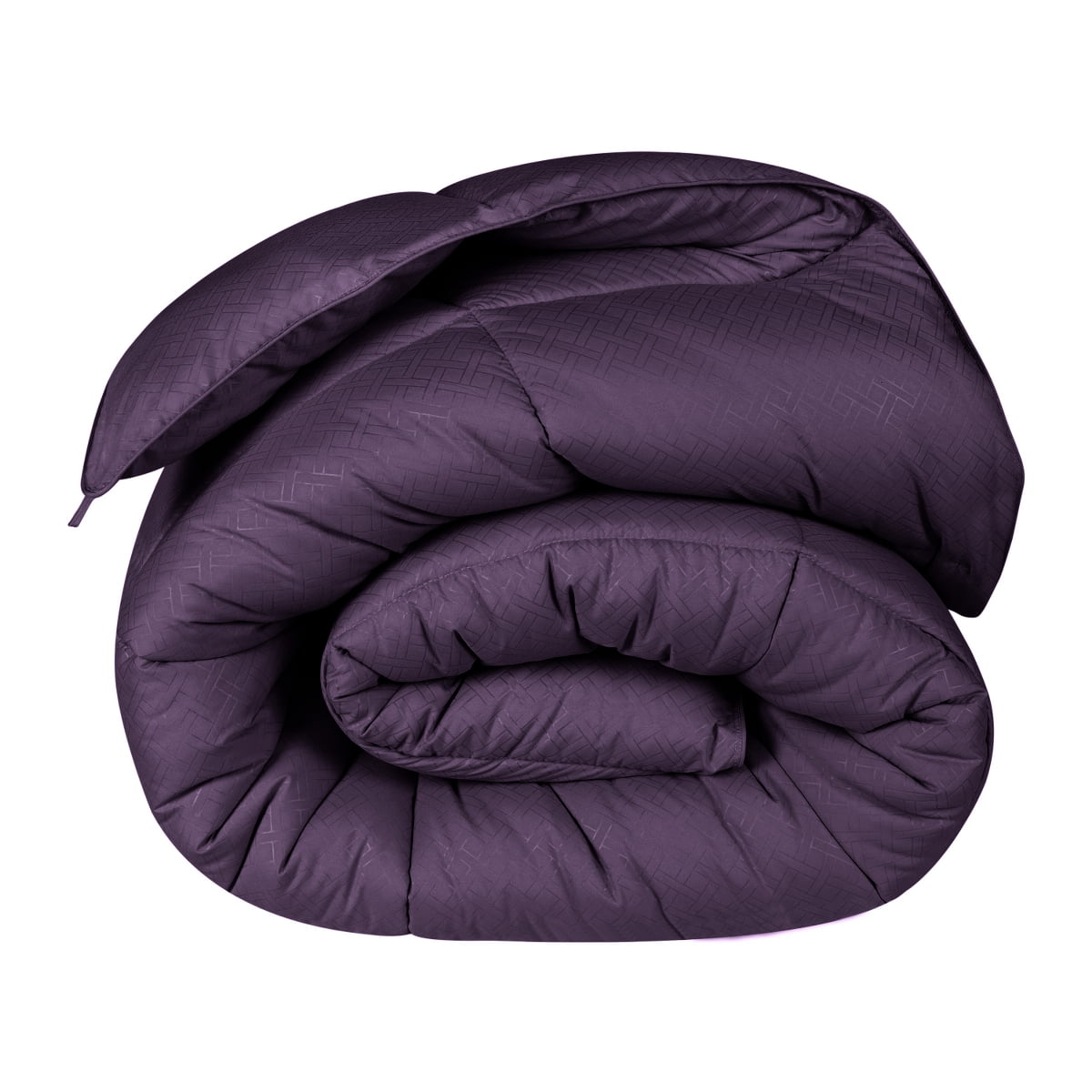 Superior Basketweave Plush Down Alternative Comforter, Full/Queen, Plum