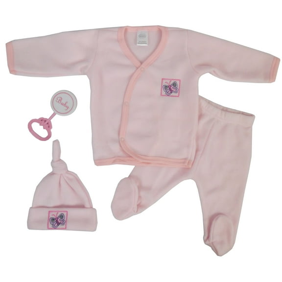 Bambini Pink Fleece Baby Shower Layette Gift Set, 4pc (Baby Girls)