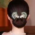 thumbnail image 5 of TUWAFE 3-Pack Elegant Peacock Hair Clips Set - Vintage Crystal Rhinestone Ponytail Bun, 5 of 7