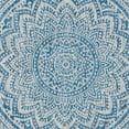 thumbnail image 4 of SAFAVIEH Courtyard Josiah Floral Medallion Indoor/Outdoor Area Rug, 5'3" x 5'3" Round, Light Grey/Blue, 4 of 5