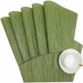 thumbnail image 5 of Oleegame 1PC Placemat 4Pcs Autumn Maple Printed Polyester Placemat Festive Setting Mat Dinner Plate Cup With Heat Insulation Mat Green, 5 of 5