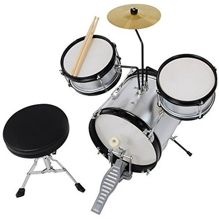 AW 3pcs Junior Kids Child Drum Set Kit Sticks Throne Cymbal Bass Snare Boy Girl - (Best Drum Kit In The World)