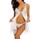 thumbnail image 3 of Lencería para mujer Cierre frontal Babydoll Encaje Cuello en V Malla Ropa de dormir Lencería Fridja  nalpqowj42940, 3 of 6