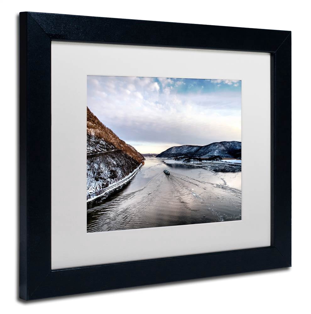Trademark Fine Art "Hudson Valley" Canvas Art by David Ayash White Matte, Black Frame