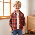 thumbnail image 4 of 3-6 Months Infant Boys Long Sleeve Plaid Dress Shirts Button Up School Uniform Kids Spring Fall Clothes Tops for 3M-11T Infant Baby to Tween, 4 of 6