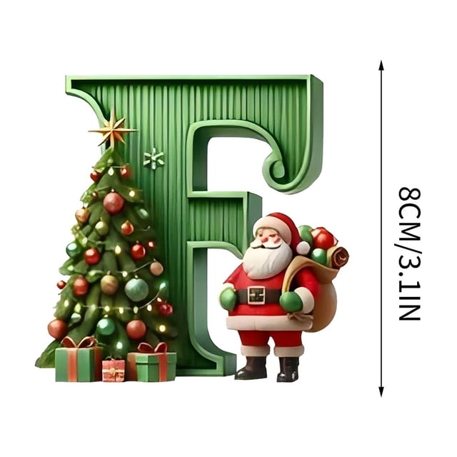 Matoen12 26 Letters Christmas Tree Decoration Pendant Christmas Tree Ornaments Personalized DIY Christmas Ornaments Christmas Decoration Xmas Tree Hanging Decor Feature
