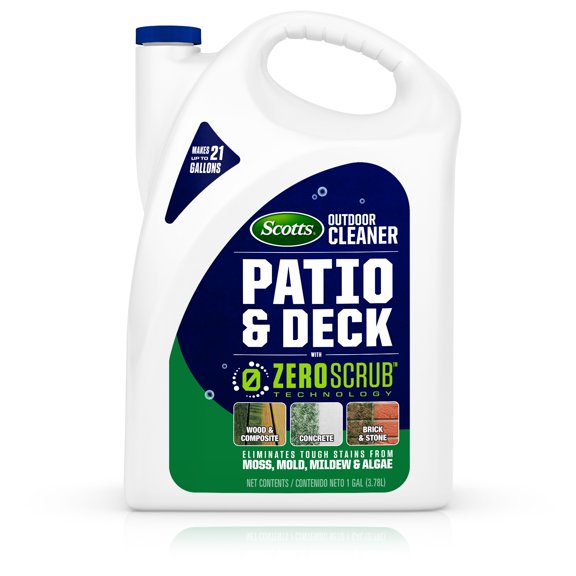 Scotts Outdoor Cleaner Patio and Deck Cleaner Concentrate - ZeroScrub Technology - 0.5 Gal — Household & Commercial Use, Effective Formula