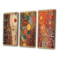 thumbnail image 3 of Designart "Amber Tinged Circular Dot Aboriginal Art V" Transitional Framed Wall Art Set Of 3 - White Abstract Transitional Frame Canvas Set For Living Room Decor, 3 of 6