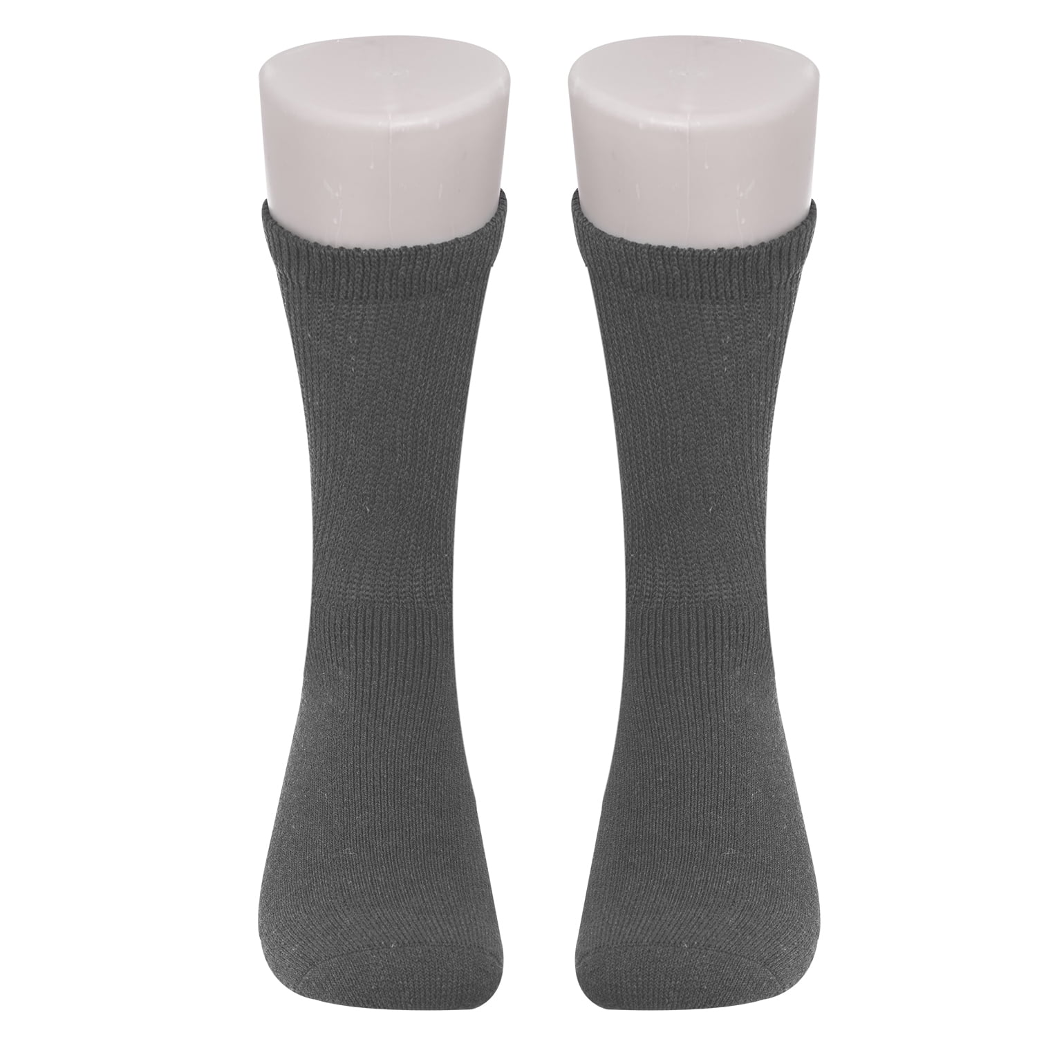 Diabetic Socks - Non Skid Hospital Loose Fitting Slipper Socks With Gripper Bottoms 2 Pack Savings - Gripper socks - Men's Size 13-15 (Skid 2 Grey)