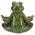 thumbnail image 5 of Northlight Frog Holding Leaf Birdfeeder Outdoor Garden Statue - 14", 5 of 5