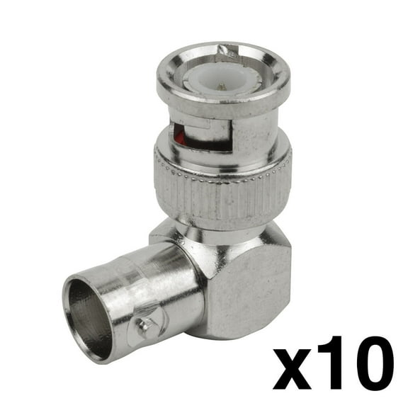 Construct Pro BNC Female to BNC Male Right Angle Adaptors (10 Pack)
