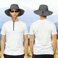 thumbnail image 4 of SUN CUBE Wide Brim Sun Hat for Men & Women, UPF 50+ UV Protection, Breathable Mesh Boonie Hat with Adjustable Chin Strap, Packable Fishing Hiking Safari Hat, Grey, 4 of 7
