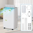 thumbnail image 6 of 14000 BTU Household Mobile Air Conditioning Unit, Multifunctional Indoor Cooling Dehumidifier With Rolling Wheel Remote Control, Easy Install Window Kit Included, White, 6 of 7