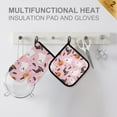 thumbnail image 4 of Yayeee Oven Mitts and Pot Holder Set of 2 Heat Resistant Kitchen Gloves Baking Hot Pad, Pink Halloween Ghosts, 4 of 5