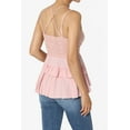 thumbnail image 4 of TheMogan Women's S~3X Cross Strap Smocked Back Crochet Lace Ruffle Peplum Cami Top, 4 of 7