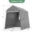 thumbnail image 2 of Lumiparty 6x8 FT Outdoor Storage Shelter Tent, Waterproof Portable Carport with Roll-Up Door & Vents, Storage Shed for ATV, Motorcycle, Bike, Lawn Equipment & Garden Tools, Gray, 2 of 12