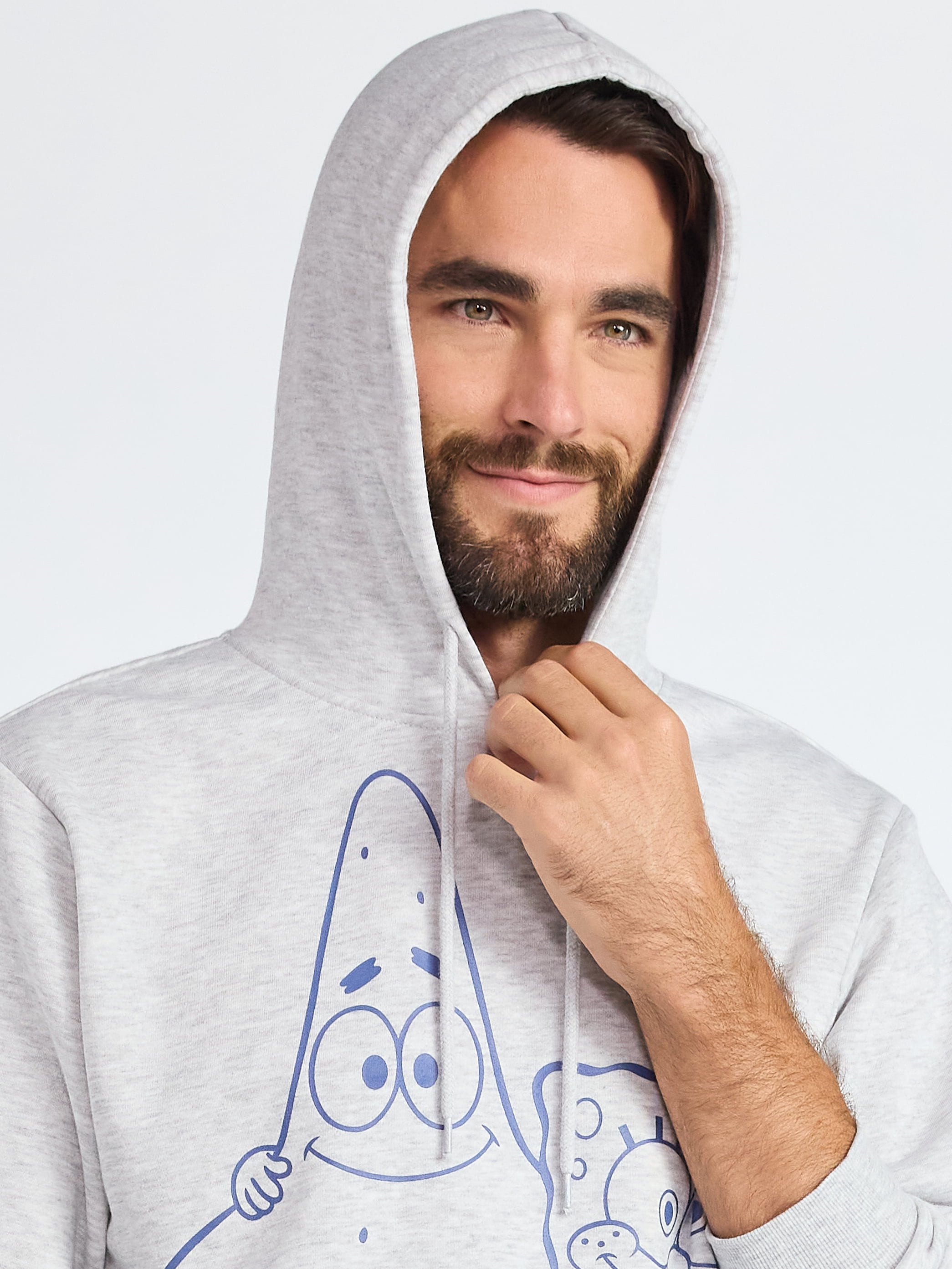 SpongeBob SquarePants Men's & Big Men's Graphic Fleece Hoodie with Long Sleeves, Sizes S-3XL