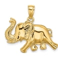 thumbnail image 1 of 14K Yellow Gold 2-D Elephant Running With Raised Trunk Charm (21.45 X 25.97) Made In United States k6458, 1 of 5