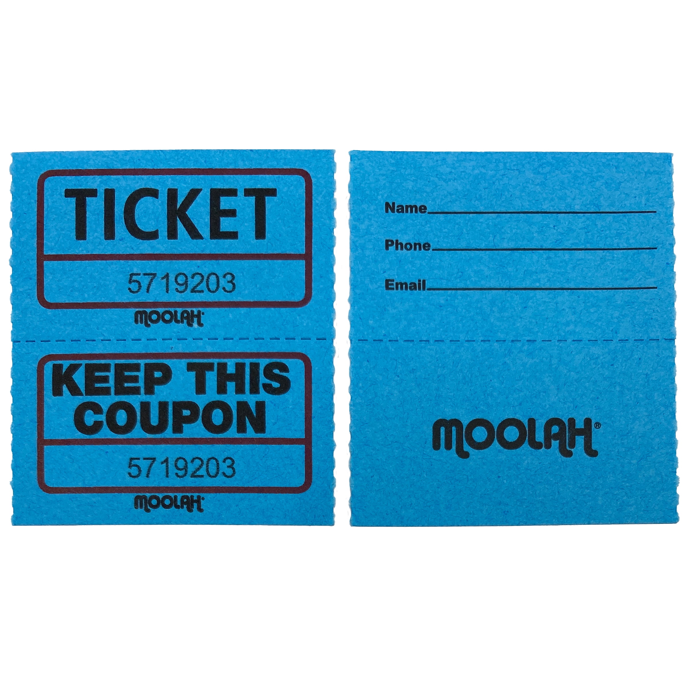 Moolah Double Ticket Roll, Blue, 2 Pack
