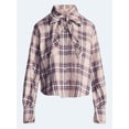 thumbnail image 5 of Scoop Women's and Women's Plus Plaid Bow Shirt, Sizes XS-4X, 5 of 5