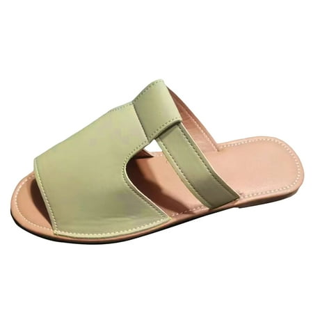 

PEASKJP Women Sandals Women s Casual Strappy Sandals Gladiator Sandals Women for Work Walking Casual Shoes (Green 7)