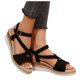 thumbnail image 3 of Bmisegm Ladies Weave Open Toe Buckle Strap Flock Slope Heel Thick Soled Wedges Roman Sandals Womens Sandals Summer Black 9, 3 of 9