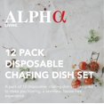thumbnail image 2 of Alpha Living Paquete De 12 - Juego De Buffet De Platos De Chafing Desechables Calentadores De Alimentos Corporales Soldados Para Fiestas Latas De Combustible De 2 Horas Juego Completo Sartenes De Tama, 2 of 7