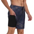 thumbnail image 2 of Yiaed Sunflowers Print Mens Swim Trunks Bathing Suit Compression Liner Beach Swim Shorts Swimwear Quick Dry Zipper Pocket No-Chafing Board Short-, 2 of 6