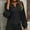 Black, variant on Athletic Tops Beige Pleated V-Neck Party Tops for Women Long Sleeve Ruffle Trim Sleeve Tops