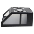 thumbnail image 2 of Lámpara solar de pared para exteriores con 2 LED, estilo ventana, resistente al agua, para jardín, cerca, iluminación de seguridad para patio, camino de entrada (luz blanca cálida)., 2 of 5