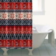 thumbnail image 4 of Red and Blue Christmas Knitted Pattern Shower Curtain 36"x72" ,Bathroom Decorative Shower Curtains Set with 12 Hooks,Modern Waterproof Washable Shower Curtain, 4 of 6