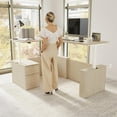 thumbnail image 2 of Stratus 60W Standing L Desk with File Cabinet in Natural Elm - Engineered Wood, 2 of 8