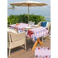 thumbnail image 5 of Outdoor Tablecloth with Umbrella Hole for Patio/Picnic/Party/Camping, 4th of July Waterproof Table Cloth Rectangle Table Cover Washable, Independence Day Star American Pink Plaid (60"x 102"), 5 of 9