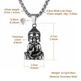 thumbnail image 5 of HZMAN Vintage Stainless Steel Tibetan Amitabha Buddha Pendant Mala Prayer Buddhist Necklace Lucky Amulet （Silver）, 5 of 6