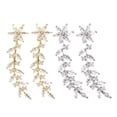 thumbnail image 1 of Crawler Earrings Copper Rhinestone Women Earrings Wedding 2Pairs, 1 of 8