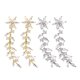 thumbnail image 1 of 2 pares de pendientes de aro con flores brillantes para mujer, aretes de aro con diamantes de imitación, joyería nupcial para bodas y festividades, 1 of 7