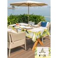 thumbnail image 5 of Outdoor Tablecloth with Umbrella Hole for Patio/Picnic/Party/Camping, Lemon Gnomes Waterproof Table Cloth Rectangle Table Cover Washable, Summer Botanical Fruit Wooden Grain Plaid (54"x 80"), 5 of 8