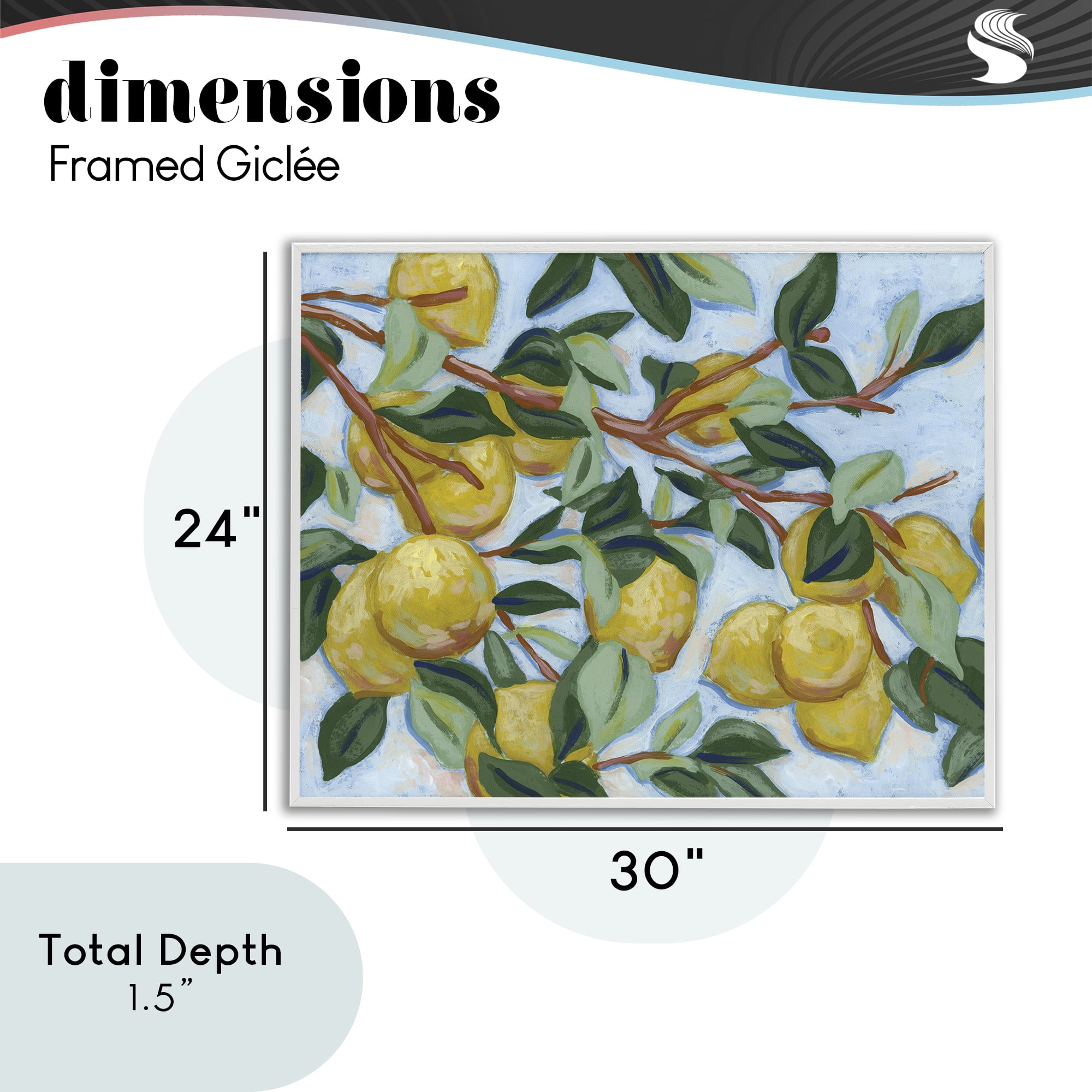 Stupell Industries Sunshine Citrus Tree White Framed Giclee Art, design by June Erica Vess