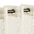 thumbnail image 2 of Cormac Set of 2 Printed Geometric Trellis Sheer Grommet Curtain Panels, 52" x 84", Ivory, 2 of 4