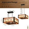 thumbnail image 5 of Square Crystal Glass Industrial Style Island Light,8-Light Farmhouse Island Light,Adjustable Chain Length Ceiling Light,Square Multi-Style Kitchen Chandelier,Suitable for Dining,Living Room,Kitchen, 5 of 6