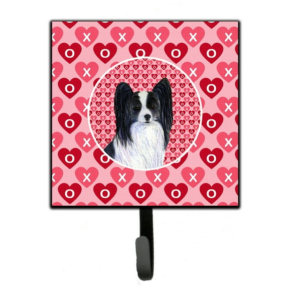 Papillon Hearts Love and Valentines Day Portrait Leash or Key Holder