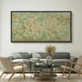 thumbnail image 2 of Large Framed Canvas Print Abstract Flock of Birds in Motion with Rustic Green TextureWall Art Decorative Ready to Hang Painting for Living room Bedroom 60x30 inches Black Frame, 2 of 9