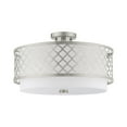 thumbnail image 2 of Livex Lighting  Arabesque 3 Light Brushed Nickel Indoor Flush Mount - Silver, 2 of 2