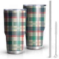 30oz Multi Color Checkerboard Checkered Pattern Tumblers Stainless Steel Tumbler with Lid and Straw,Vacuum Insulated Double Wall Travel Tumbler Cups Mug with Cleaning Brush for Coffee,Tea