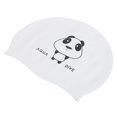 thumbnail image 1 of 2Pcs Silicone Swimming Cap Hat Cartoon Cute Universal Type for Children Woman Manpanda pattern,, 1 of 5