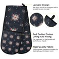 thumbnail image 2 of Yayeee Double Oven Mitt Kitchen Heat Resistant Baking 35" x7" Quilted Glove, Red Fireworks Pattern, 2 of 6